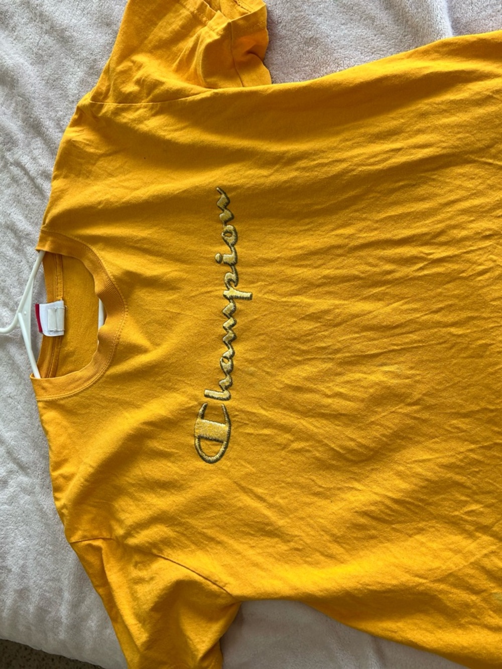 Champion Yellow Embroidered Logo Tee